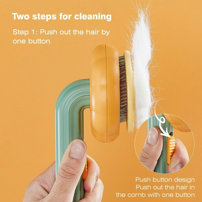 Pet Pumpkin Brush, Self Cleaning Slicker Brush Pet